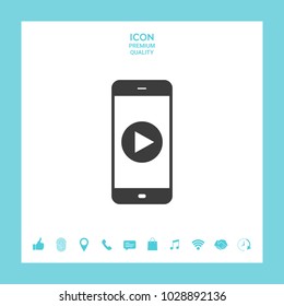 Business Phone with  play button  icon