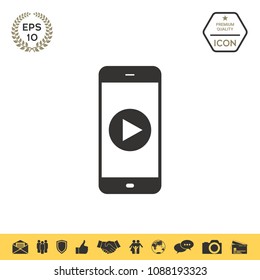 Business Phone with  play button  icon