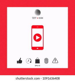 Business Phone with  play button  icon
