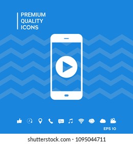 Business Phone with  play button  icon