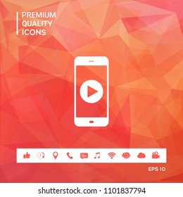 Business Phone with  play button  icon