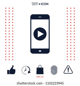 Business Phone with  play button  icon