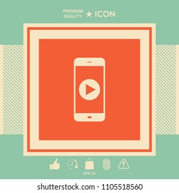 Business Phone with  play button  icon
