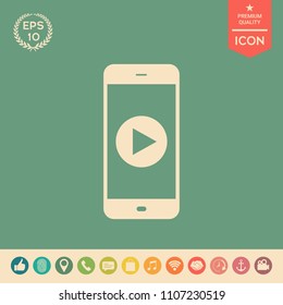 Business Phone with  play button  icon