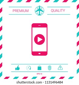 Business Phone with  play button  icon