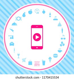 Business Phone with  play button  icon