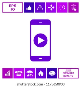 Business Phone with  play button  icon