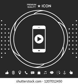 Business Phone with  play button  icon
