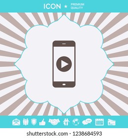 Business Phone with  play button  icon. Graphic elements for your design