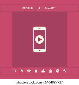 Business Phone with play button icon. Graphic elements for your design