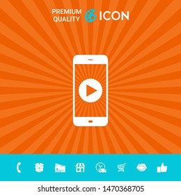 Business Phone with play button icon. Graphic elements for your design