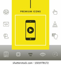 Business Phone with play button icon. Graphic elements for your design