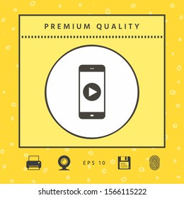 Business Phone with play button icon. Graphic elements for your design