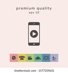 Business Phone with play button icon. Graphic elements for your design