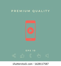Business Phone with play button icon. Graphic elements for your design