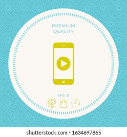 Business Phone with play button icon. Graphic elements for your design