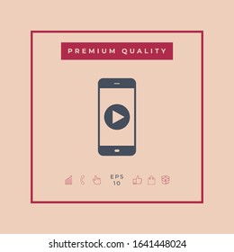 Business Phone with play button icon. Graphic elements for your design