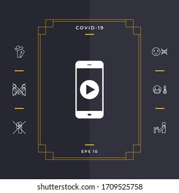 Business Phone with play button icon. Graphic elements for your design