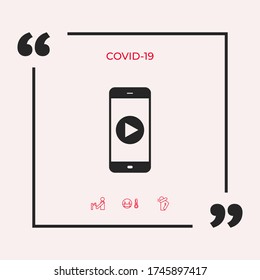 Business Phone with play button icon. Graphic elements for your design