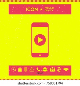 Business Phone with  play button  icon