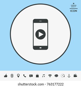 Business Phone with  play button  icon