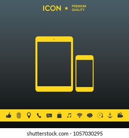 Business Phone and Tablet with blank screens
