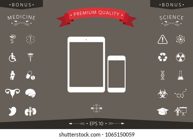 Business Phone and Tablet with blank screens