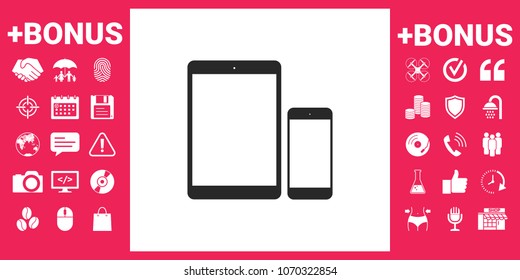 Business Phone and Tablet with blank screens