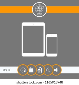 Business Phone and Tablet with blank screens