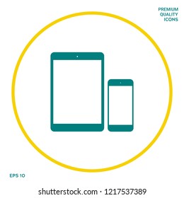 Business Phone and Tablet with blank screens