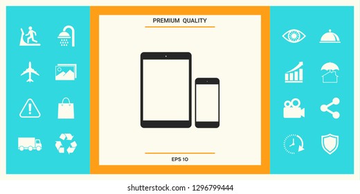 Business Phone and Tablet with blank screens