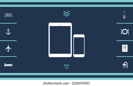 Business Phone and Tablet with blank screens