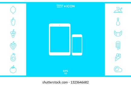 Business Phone and Tablet with blank screens
