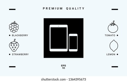 Business Phone and Tablet with blank screens