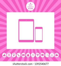 Business Phone and Tablet with blank screens. Element for your design