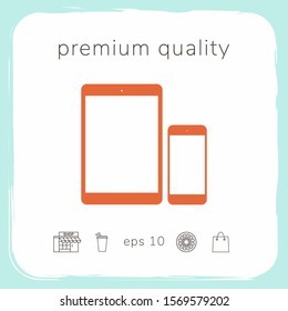 Business Phone and Tablet with blank screens