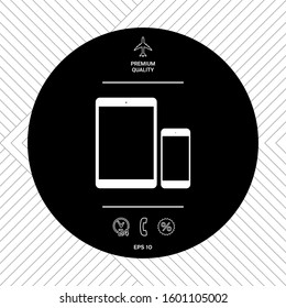 Business Phone and Tablet with blank screens