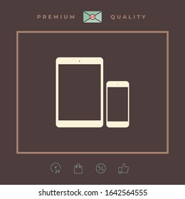 Business Phone and Tablet with blank screens