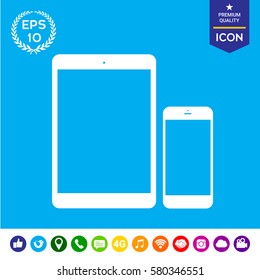 Business Phone and Tablet with blank screens