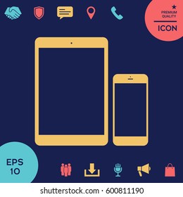 Business Phone and Tablet with blank screens