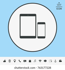 Business Phone and Tablet with blank screens