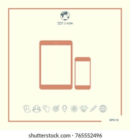 Business Phone and Tablet with blank screens