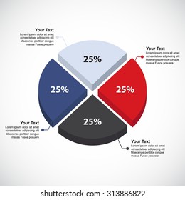 Business Pie Chart / Circle diagram - Vector infographic template for Reports and Presentations