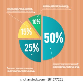 Business pie chart for documents and reports for documents, reports, graph, infographic, business plan
