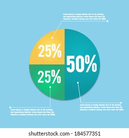 Business pie chart for documents and reports for documents, reports, graph, infographic, business plan