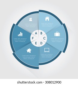 Business pie chart for documents and reports for documents, reports, graph, infographic, business plan and education .on the white background.