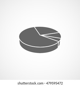 Business Pie Chart For Documents And Reports Flat Icon On White Background