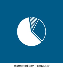 Business Pie Chart For Documents And Reports Flat Icon On Blue Background