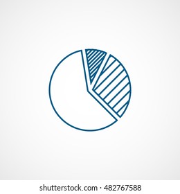 Business Pie Chart For Documents And Reports Blue Line Icon On White Background