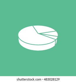 Business Pie Chart For Documents And Reports Flat Icon On Green Background